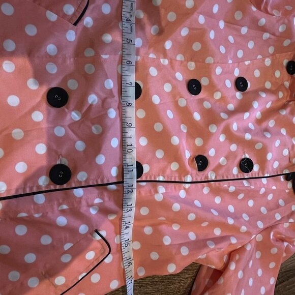 Bcbg coral polkat dot trench jacket 100% silk size 6 - Picture 12 of 12